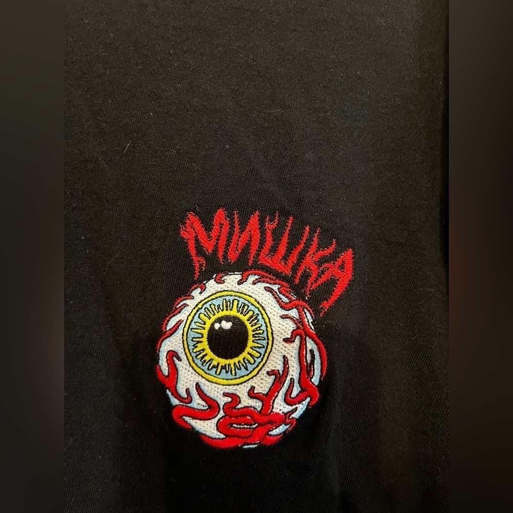 Mishka "Engineered To Destroy" Black T-Shirt With Biker Skull Graphic Size Large - Picture 9 of 16